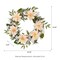 Set of 2 24"D Peach Dahlia Floral Wreath Includes a Complimentary Black Metal Wreath Hanger